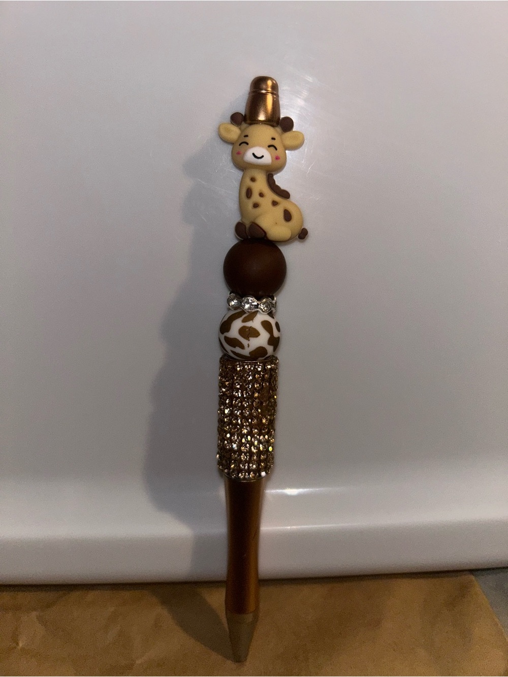 Hand Crafted Giraffe Bead Hair Accessory in Brown and Gold